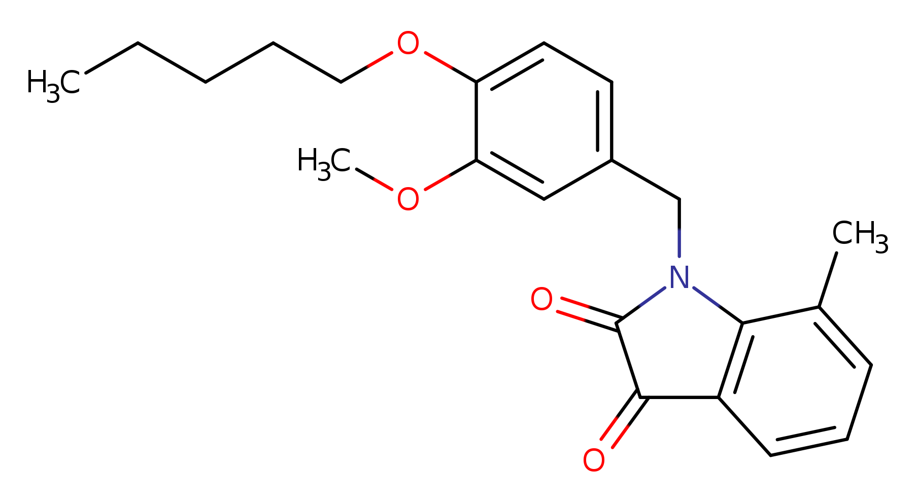 1-{[3-methoxy-4-(pentyloxy)phenyl]methyl}-7-methyl-2,3-dihydro-1H-indole-2,3-dione