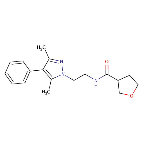 N-[2-(3,5-dimethyl-4-phenyl-1H-pyrazol-1-yl)ethyl]oxolane-3-carboxamide