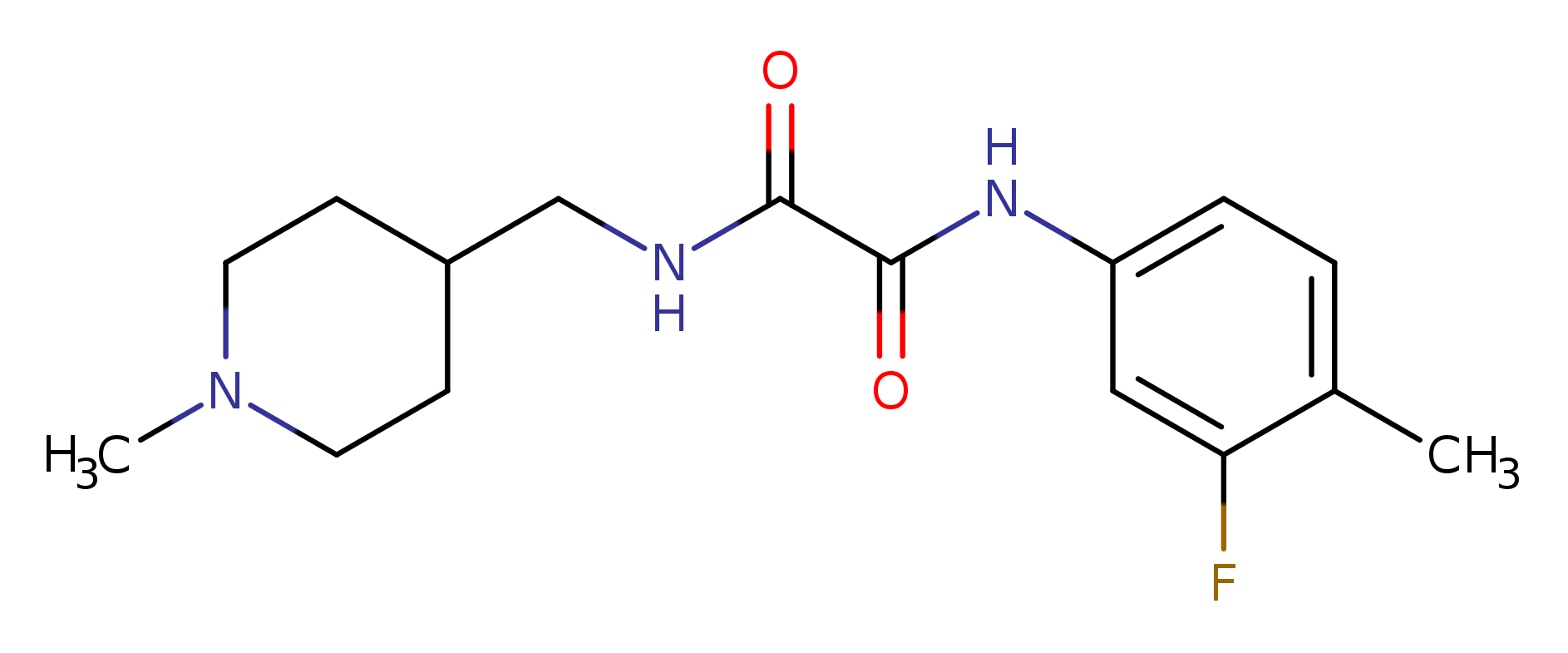 N'-(3-fluoro-4-methylphenyl)-N-[(1-methylpiperidin-4-yl)methyl]ethanediamide