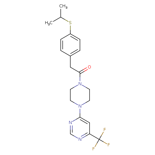 2-[4-(propan-2-ylsulfanyl)phenyl]-1-{4-[6-(trifluoromethyl)pyrimidin-4-yl]piperazin-1-yl}ethan-1-one