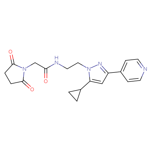 N-{2-[5-cyclopropyl-3-(pyridin-4-yl)-1H-pyrazol-1-yl]ethyl}-2-(2,5-dioxopyrrolidin-1-yl)acetamide