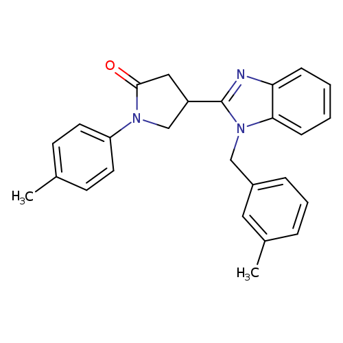 1-(4-methylphenyl)-4-{1-[(3-methylphenyl)methyl]-1H-1,3-benzodiazol-2-yl}pyrrolidin-2-one