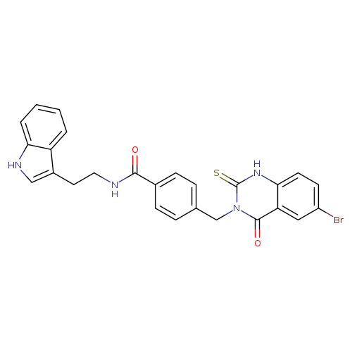 4-[(6-bromo-4-oxo-2-sulfanylidene-1,2,3,4-tetrahydroquinazolin-3-yl)methyl]-N-[2-(1H-indol-3-yl)ethyl]benzamide