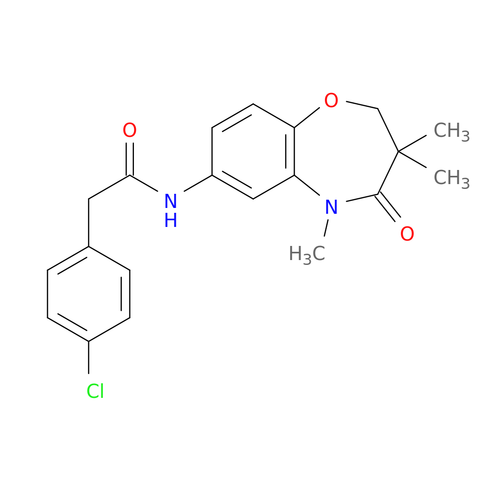 2-(4-chlorophenyl)-N-(3,3,5-trimethyl-4-oxo-2,3,4,5-tetrahydro-1,5-benzoxazepin-7-yl)acetamide