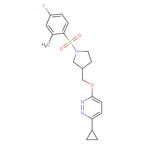 3-cyclopropyl-6-{[1-(4-fluoro-2-methylbenzenesulfonyl)pyrrolidin-3-yl]methoxy}pyridazine