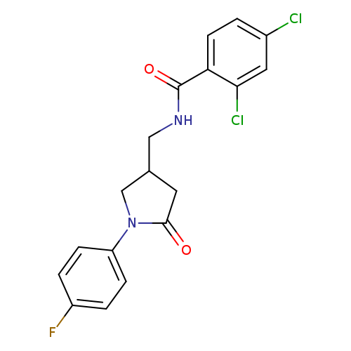 2,4-dichloro-N-{[1-(4-fluorophenyl)-5-oxopyrrolidin-3-yl]methyl}benzamide