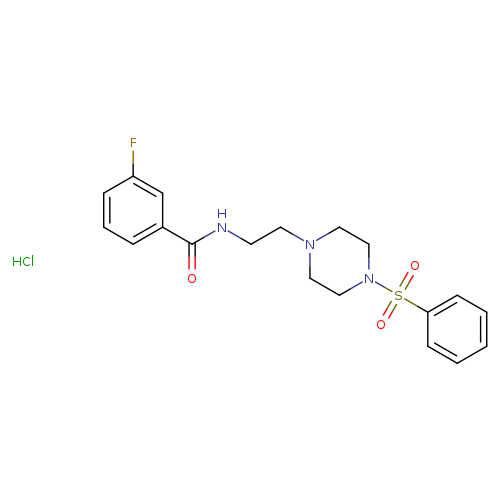 N-{2-[4-(benzenesulfonyl)piperazin-1-yl]ethyl}-3-fluorobenzamide hydrochloride