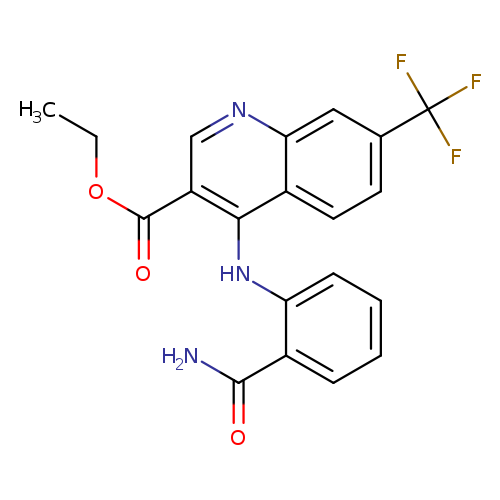 ethyl 4-[(2-carbamoylphenyl)amino]-7-(trifluoromethyl)quinoline-3-carboxylate