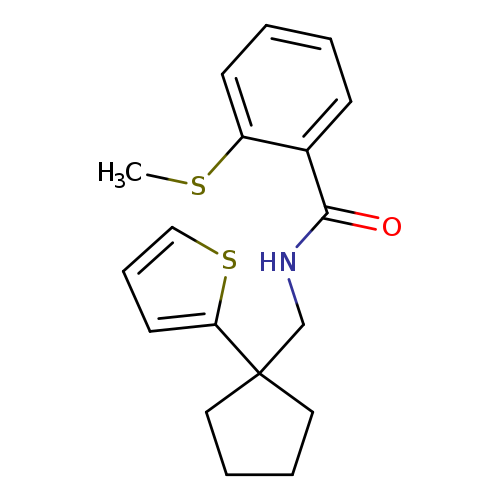 2-(methylsulfanyl)-N-{[1-(thiophen-2-yl)cyclopentyl]methyl}benzamide