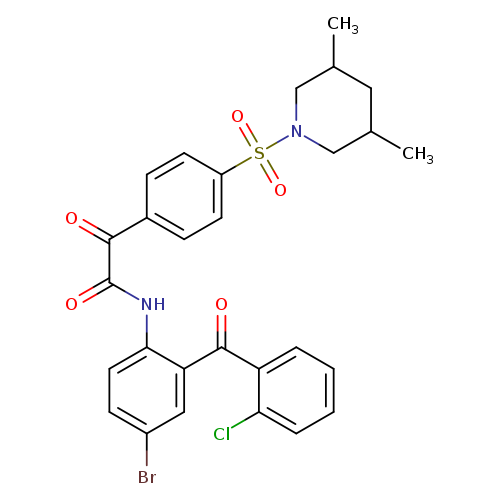N-[4-bromo-2-(2-chlorobenzoyl)phenyl]-2-{4-[(3,5-dimethylpiperidin-1-yl)sulfonyl]phenyl}-2-oxoacetamide