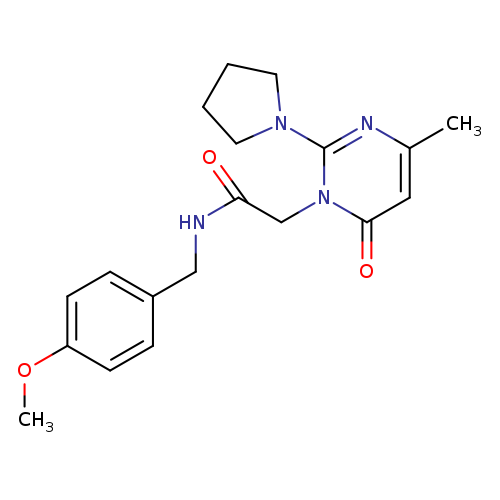 N-[(4-methoxyphenyl)methyl]-2-[4-methyl-6-oxo-2-(pyrrolidin-1-yl)-1,6-dihydropyrimidin-1-yl]acetamide
