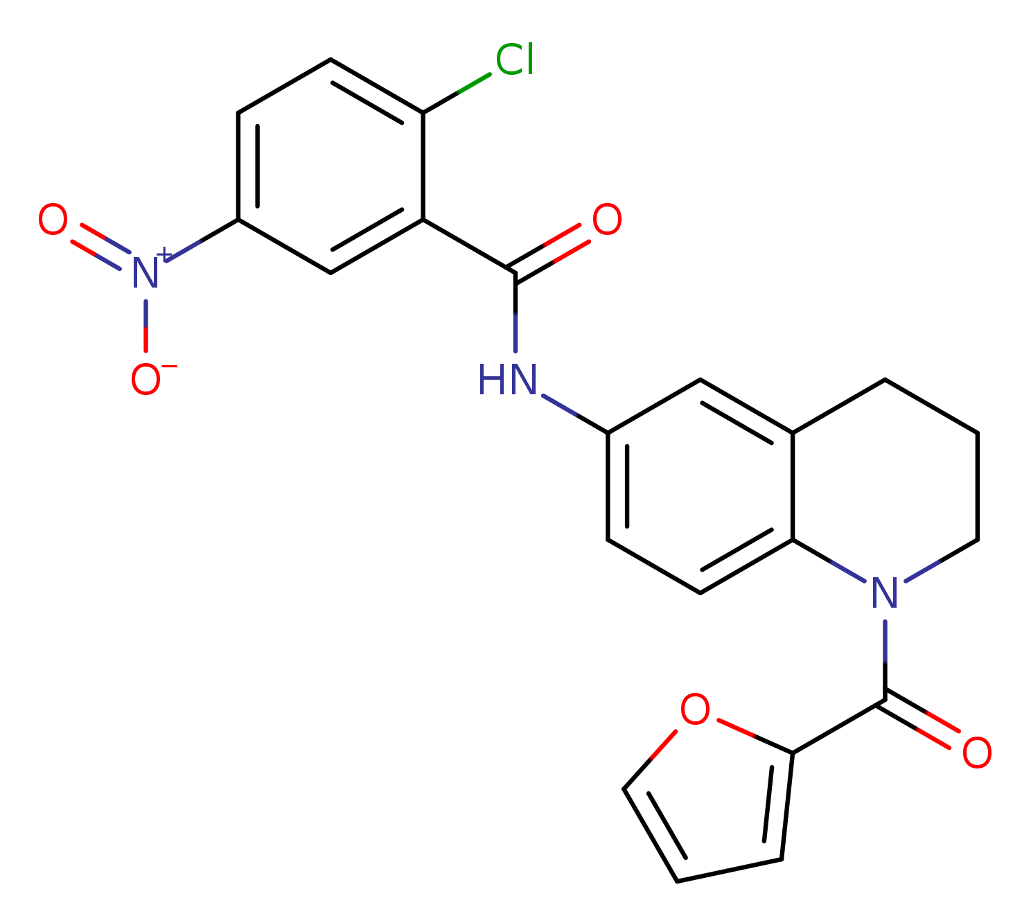 2-chloro-N-[1-(furan-2-carbonyl)-1,2,3,4-tetrahydroquinolin-6-yl]-5-nitrobenzamide