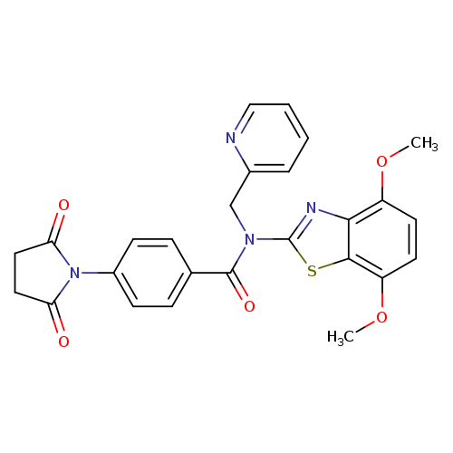 N-(4,7-dimethoxy-1,3-benzothiazol-2-yl)-4-(2,5-dioxopyrrolidin-1-yl)-N-[(pyridin-2-yl)methyl]benzamide