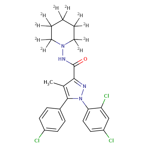 5-(4-chlorophenyl)-1-(2,4-dichlorophenyl)-4-methyl-N-(1-piperidinyl-2,2',3,3',4,4',5,5',6,6'-d10)-1H-pyrazole-3-carboxamide