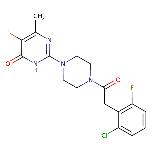 2-{4-[2-(2-chloro-6-fluorophenyl)acetyl]piperazin-1-yl}-5-fluoro-6-methyl-3,4-dihydropyrimidin-4-one