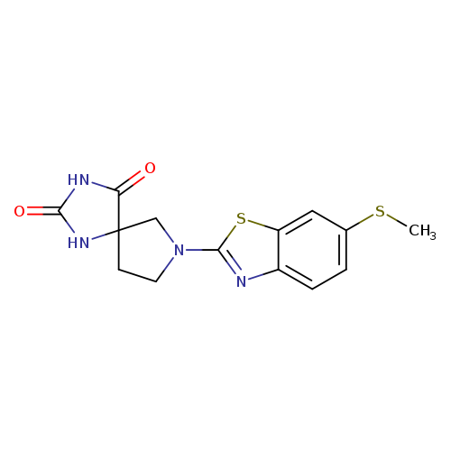 7-[6-(methylsulfanyl)-1,3-benzothiazol-2-yl]-1,3,7-triazaspiro[4.4]nonane-2,4-dione