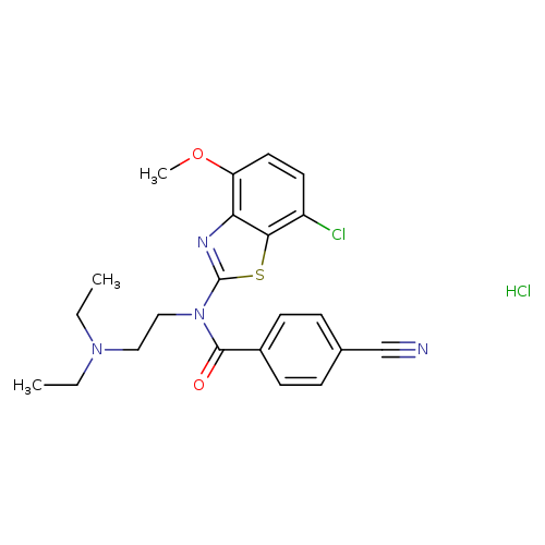 N-(7-chloro-4-methoxy-1,3-benzothiazol-2-yl)-4-cyano-N-[2-(diethylamino)ethyl]benzamide hydrochloride