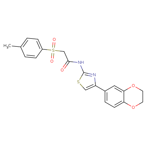 N-[4-(2,3-dihydro-1,4-benzodioxin-6-yl)-1,3-thiazol-2-yl]-2-(4-methylbenzenesulfonyl)acetamide