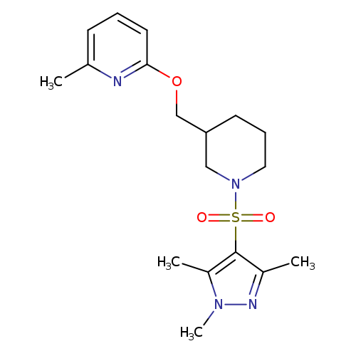 2-methyl-6-({1-[(1,3,5-trimethyl-1H-pyrazol-4-yl)sulfonyl]piperidin-3-yl}methoxy)pyridine