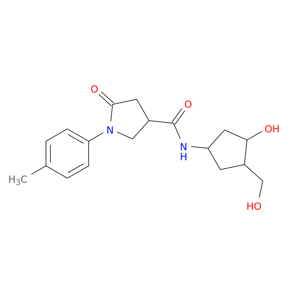 N-[3-hydroxy-4-(hydroxymethyl)cyclopentyl]-1-(4-methylphenyl)-5-oxopyrrolidine-3-carboxamide