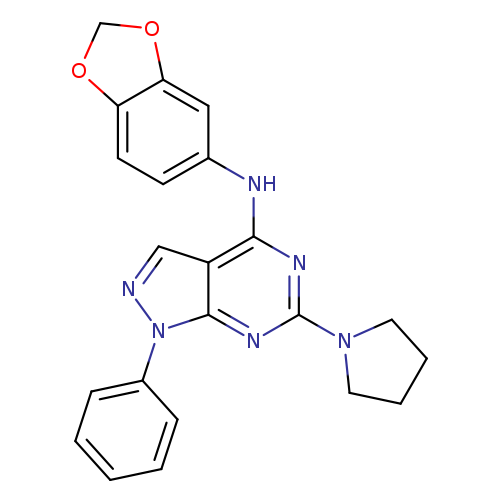 N-(2H-1,3-benzodioxol-5-yl)-1-phenyl-6-(pyrrolidin-1-yl)-1H-pyrazolo[3,4-d]pyrimidin-4-amine