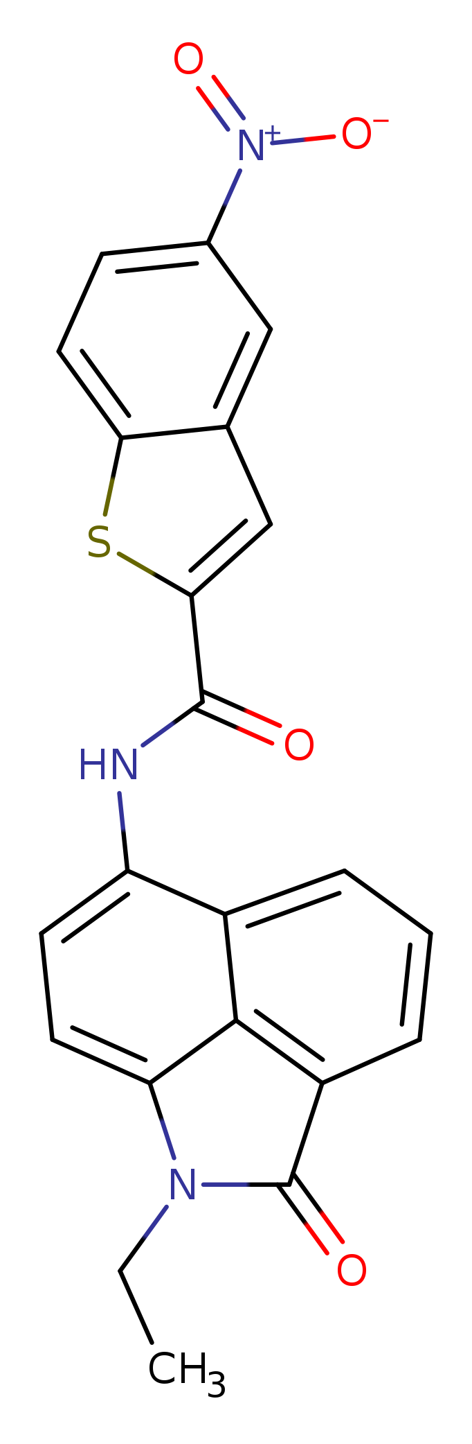 N-{2-ethyl-3-oxo-2-azatricyclo[6.3.1.0^{4,12}]dodeca-1(11),4,6,8(12),9-pentaen-9-yl}-5-nitro-1-benzothiophene-2-carboxamide