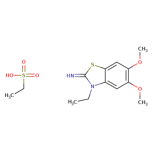 "3-ethyl-5,6-dimethoxybenzo[d]thiazol-2(3H)-imine ethanesulfonate"