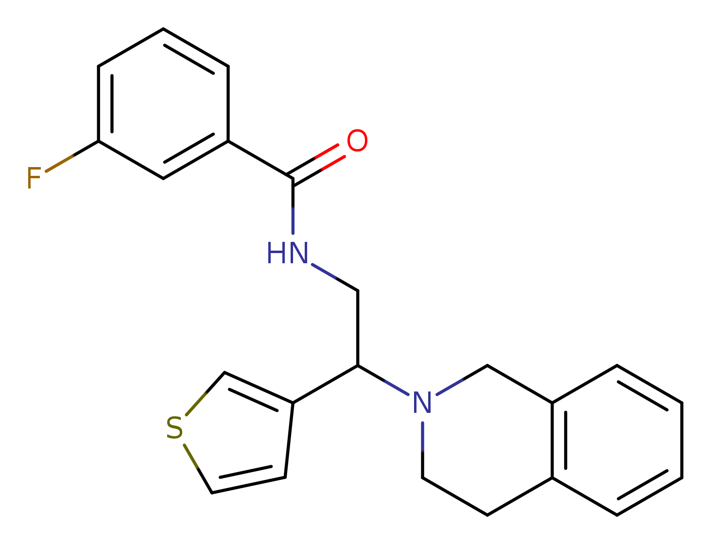 3-fluoro-N-[2-(1,2,3,4-tetrahydroisoquinolin-2-yl)-2-(thiophen-3-yl)ethyl]benzamide