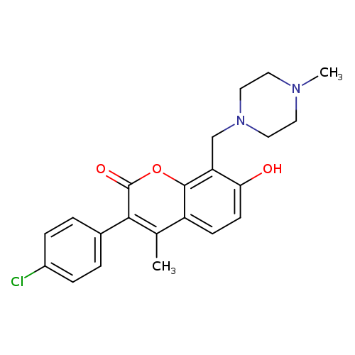 3-(4-chlorophenyl)-7-hydroxy-4-methyl-8-[(4-methylpiperazin-1-yl)methyl]-2H-chromen-2-one