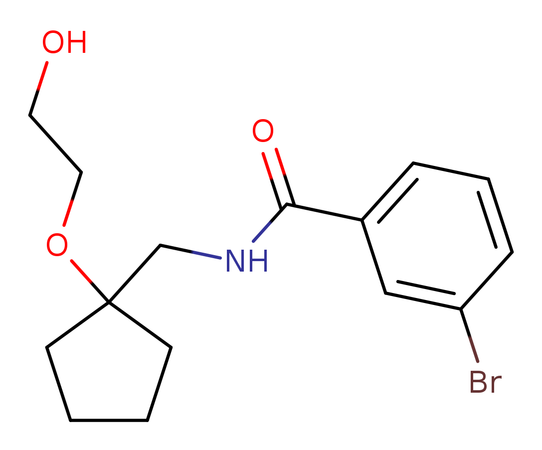 3-bromo-N-{[1-(2-hydroxyethoxy)cyclopentyl]methyl}benzamide