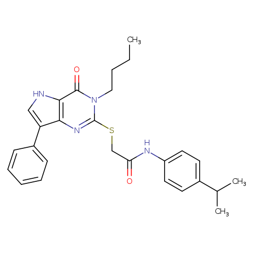 2-({3-butyl-4-oxo-7-phenyl-3H,4H,5H-pyrrolo[3,2-d]pyrimidin-2-yl}sulfanyl)-N-[4-(propan-2-yl)phenyl]acetamide