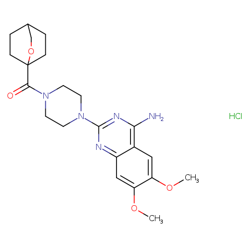 6,7-dimethoxy-2-(4-{2-oxabicyclo[2.2.2]octane-1-carbonyl}piperazin-1-yl)quinazolin-4-amine hydrochloride