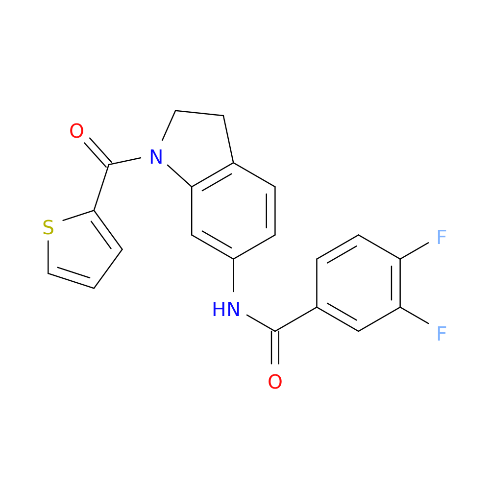 3,4-difluoro-N-[1-(thiophene-2-carbonyl)-2,3-dihydro-1H-indol-6-yl]benzamide