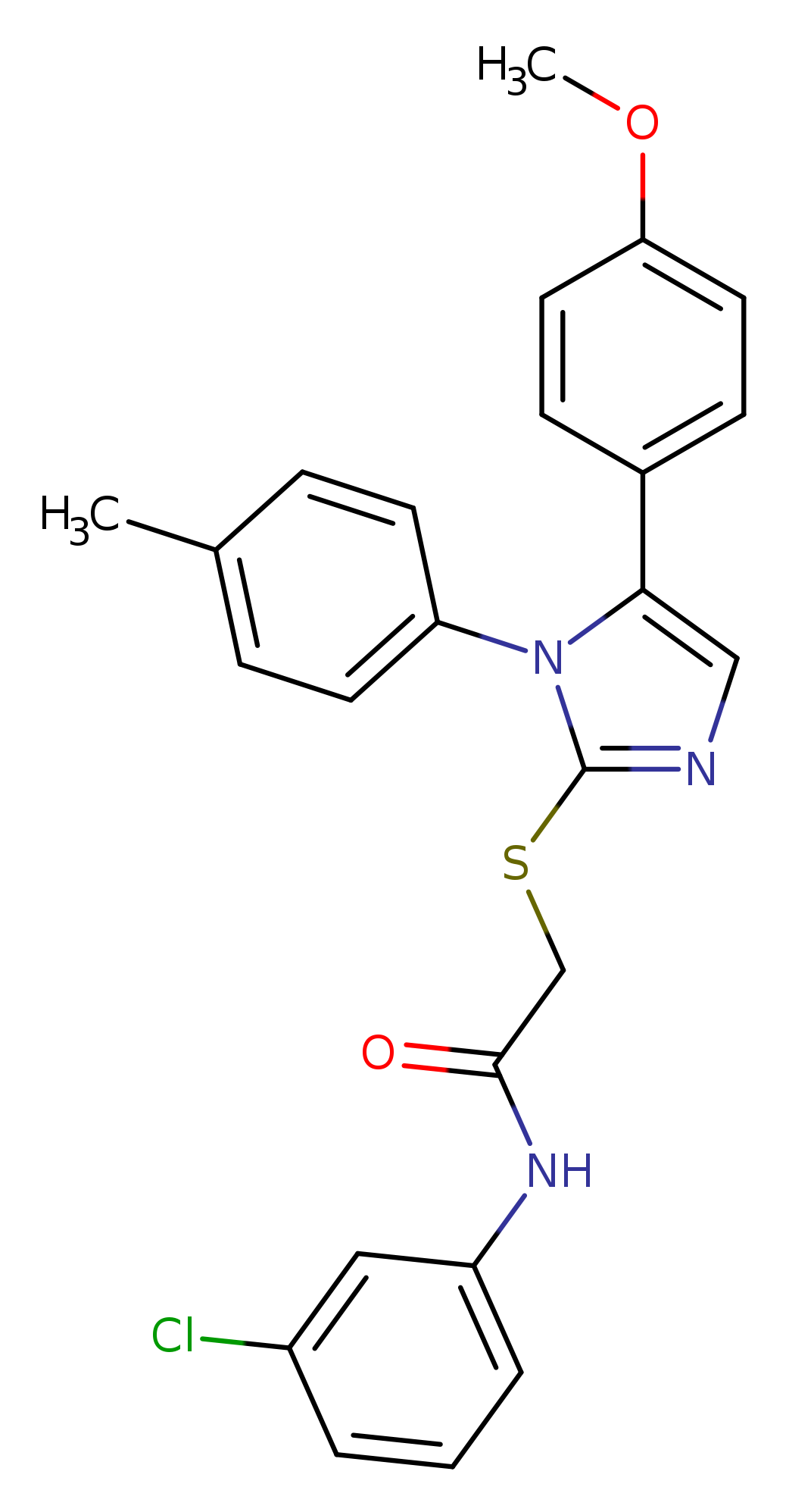 N-(3-chlorophenyl)-2-{[5-(4-methoxyphenyl)-1-(4-methylphenyl)-1H-imidazol-2-yl]sulfanyl}acetamide