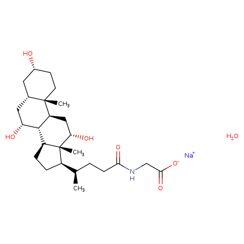 Glycine, N-[(3α,5β,7α,12α)-3,7,12-trihydroxy-24-oxocholan-24-yl]-, sodium salt, hydrate (1:1:1)