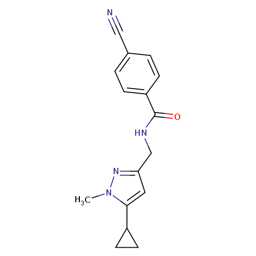 4-cyano-N-[(5-cyclopropyl-1-methyl-1H-pyrazol-3-yl)methyl]benzamide