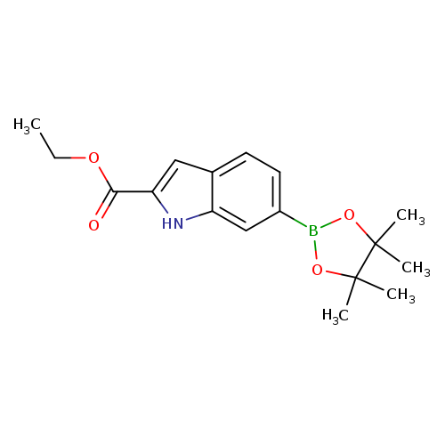 1H-​Indole-​2-​carboxylic acid, 6-​(4,​4,​5,​5-​tetramethyl-​1,​3,​2-​dioxaborolan-​2-​yl)​-​, ethyl ester