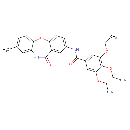 3,4,5-triethoxy-N-{6-methyl-10-oxo-2-oxa-9-azatricyclo[9.4.0.0^{3,8}]pentadeca-1(11),3(8),4,6,12,14-hexaen-13-yl}benzamide
