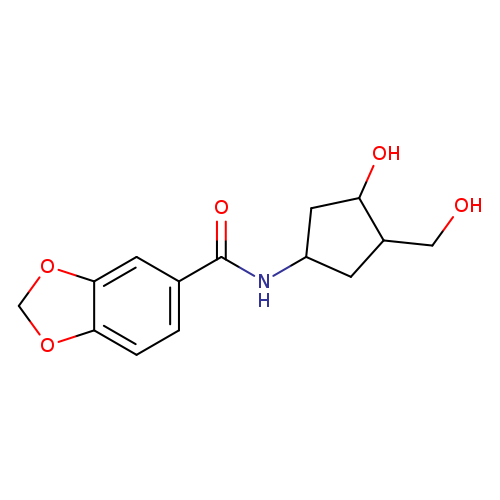 N-[3-hydroxy-4-(hydroxymethyl)cyclopentyl]-2H-1,3-benzodioxole-5-carboxamide