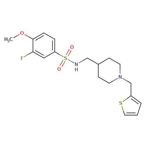 3-fluoro-4-methoxy-N-({1-[(thiophen-2-yl)methyl]piperidin-4-yl}methyl)benzene-1-sulfonamide
