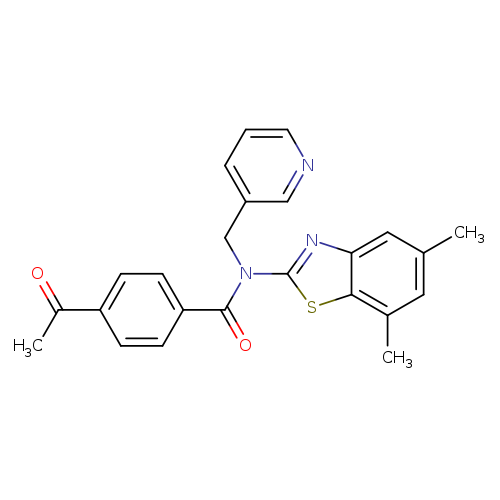 4-acetyl-N-(5,7-dimethyl-1,3-benzothiazol-2-yl)-N-[(pyridin-3-yl)methyl]benzamide