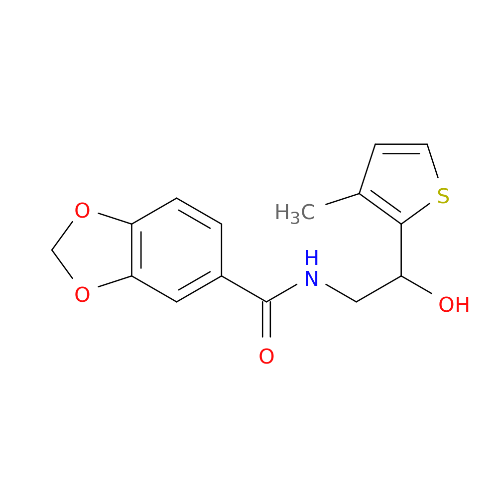 N-[2-hydroxy-2-(3-methylthiophen-2-yl)ethyl]-2H-1,3-benzodioxole-5-carboxamide