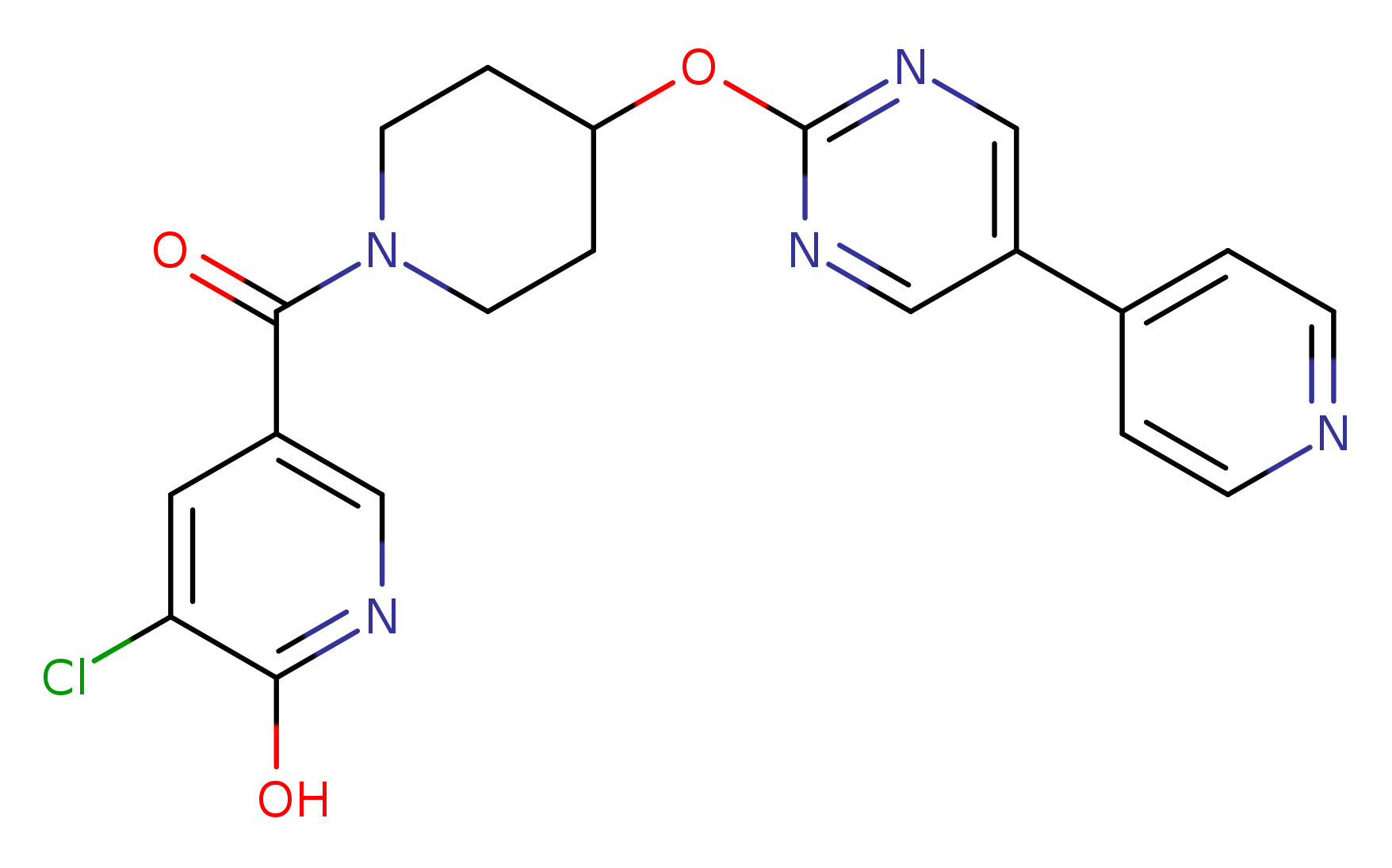 3-chloro-5-(4-{[5-(pyridin-4-yl)pyrimidin-2-yl]oxy}piperidine-1-carbonyl)pyridin-2-ol