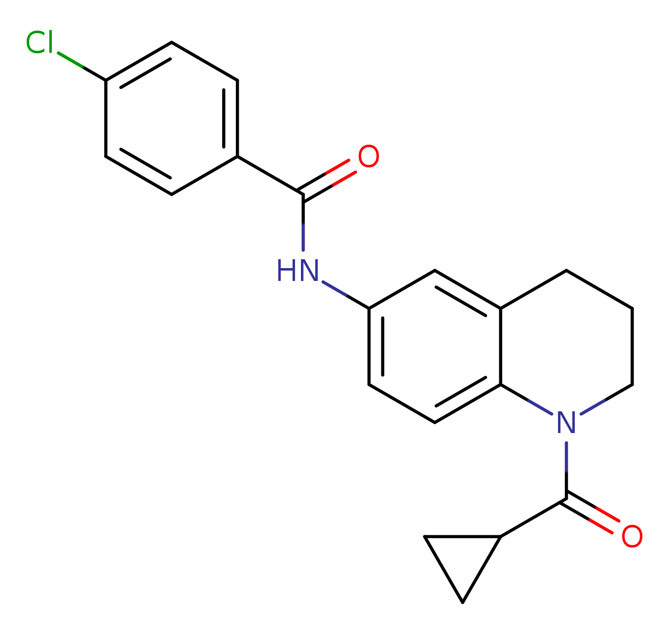 4-chloro-N-(1-cyclopropanecarbonyl-1,2,3,4-tetrahydroquinolin-6-yl)benzamide