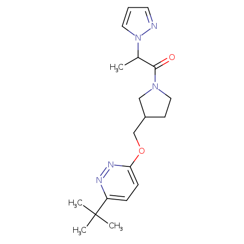 1-(3-{[(6-tert-butylpyridazin-3-yl)oxy]methyl}pyrrolidin-1-yl)-2-(1H-pyrazol-1-yl)propan-1-one