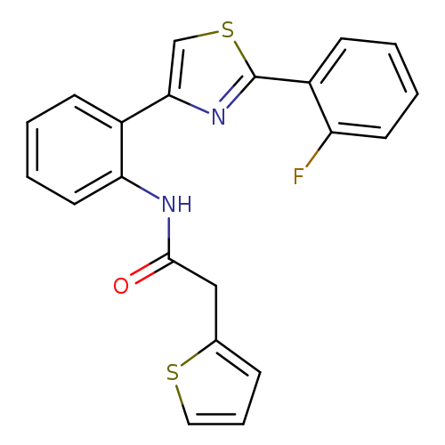 N-{2-[2-(2-fluorophenyl)-1,3-thiazol-4-yl]phenyl}-2-(thiophen-2-yl)acetamide