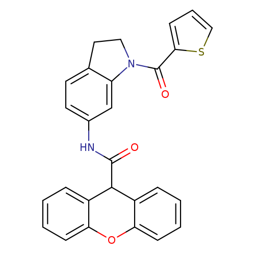 N-[1-(thiophene-2-carbonyl)-2,3-dihydro-1H-indol-6-yl]-9H-xanthene-9-carboxamide