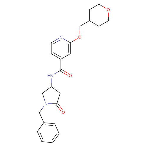 N-(1-benzyl-5-oxopyrrolidin-3-yl)-2-[(oxan-4-yl)methoxy]pyridine-4-carboxamide