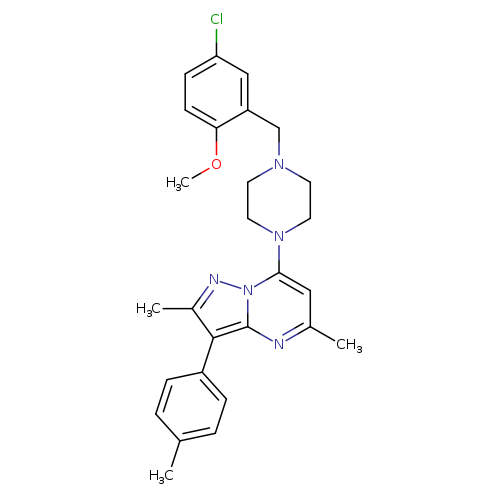 1-[(5-chloro-2-methoxyphenyl)methyl]-4-[2,5-dimethyl-3-(4-methylphenyl)pyrazolo[1,5-a]pyrimidin-7-yl]piperazine