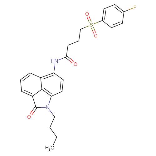 N-{2-butyl-3-oxo-2-azatricyclo[6.3.1.0^{4,12}]dodeca-1(11),4,6,8(12),9-pentaen-9-yl}-4-(4-fluorobenzenesulfonyl)butanamide